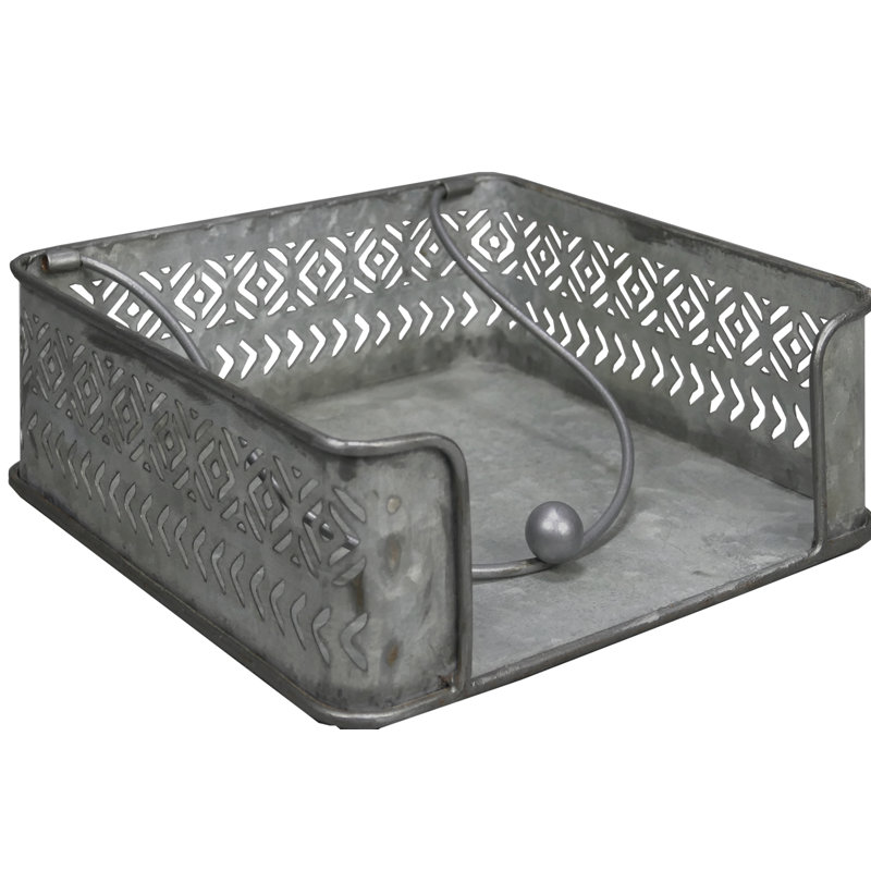 One Allium Way® Galvanized Metal Flat Napkin Holder Wayfair
